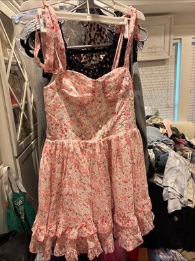Floral Pink Ruffle Sundress